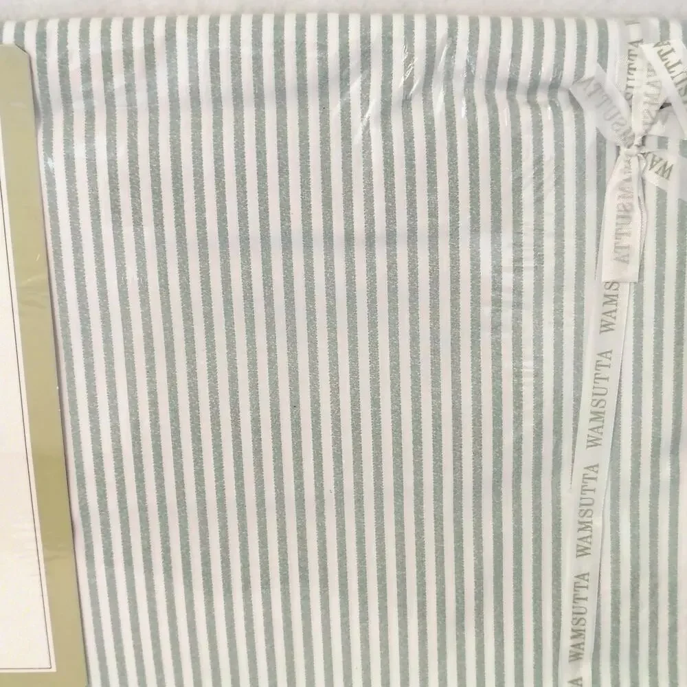 Wamsutta Green Striped Supercale Plus Cotton Blend Twin Flat Sheet NEW Vintage